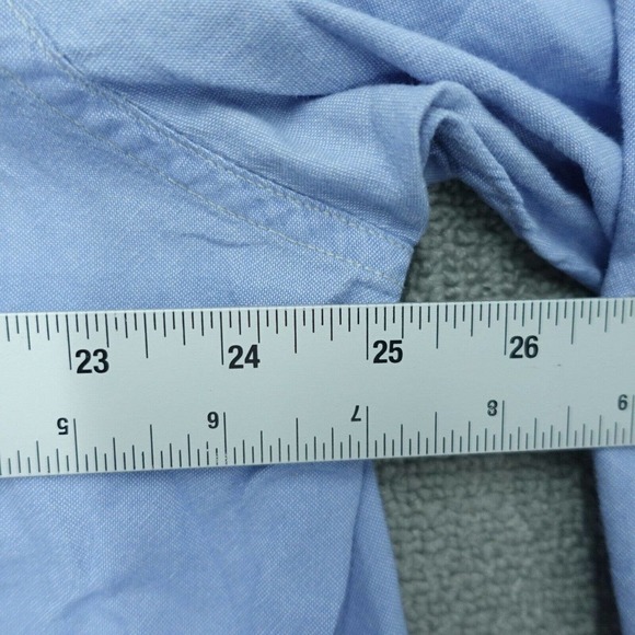 Izod Jeans Button Up Shirt Men's Size XL Blue Long Sleeve Collared 100% Cotton - Picture 5 of 11